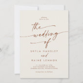 Boho Chic Bohemian Cream De bruiloft van Kaart (Voorkant)