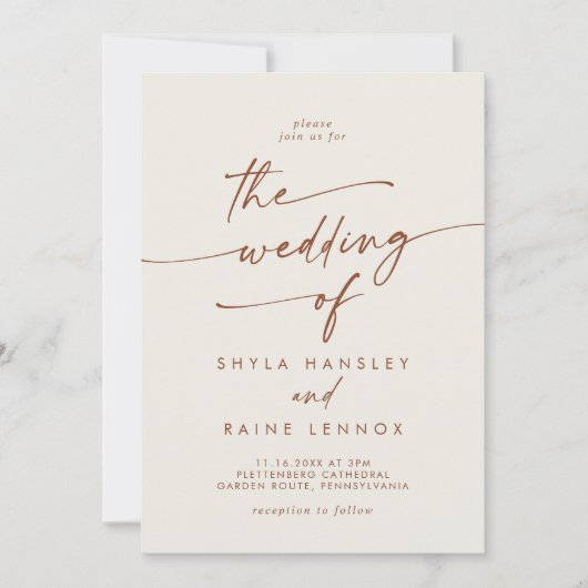 Boho Chic Bohemian Cream De bruiloft van Kaart (Voorkant)