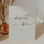 Boho Chic Bohemian Cream Dessert Bar Trouwen Reclamebord Met Voetstuk