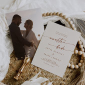 Boho Chic Bohemian Cream Foto Spaans Bruiloft Kaart