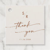 Boho Chic Bohemian Cream Monogram Bedankt Bedankjes Labels (Voorkant)