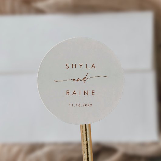 Boho Chic Bohemian Cream Namen Envelope Seals Ronde Sticker