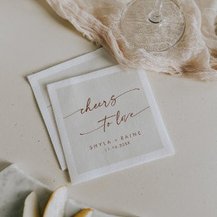 Boho Chic Bohemian Cream Proost op Liefde Bruiloft Servet