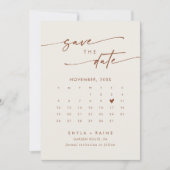 Boho Chic Bohemian Cream QR Code Fotokalender Save The Date (Voorkant)