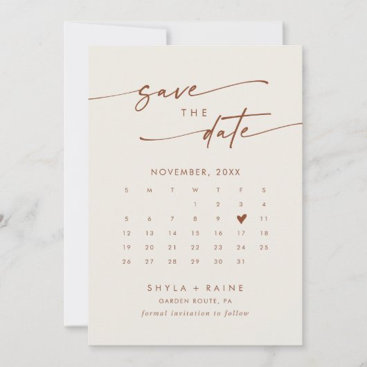 Boho Chic Bohemian Cream QR Code Fotokalender Save The Date (Voorkant)