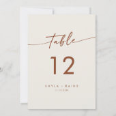 Boho Chic Bohemian Cream Trouwtafel Nummers Kaart (Achterkant)