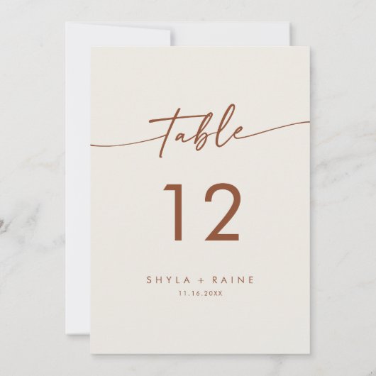 Boho Chic Bohemian Cream Trouwtafel Nummers Kaart (Achterkant)
