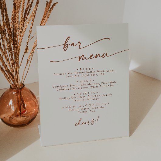 Boho Chic Bohemian Cream Wedding Bar Reclamebord Met Voetstuk