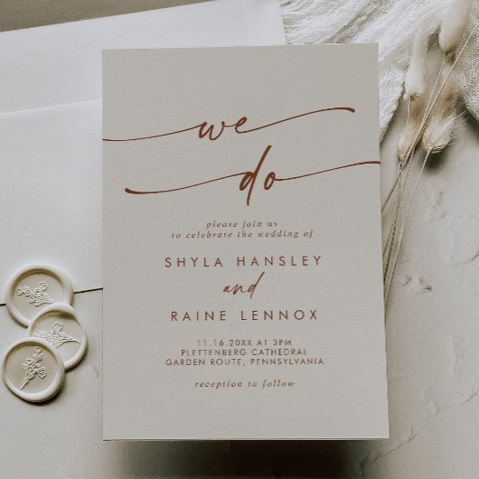 Boho Chic Bohemian Cream Wij Doen Bruiloft Kaart