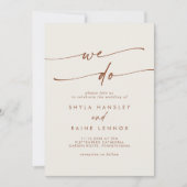 Boho Chic Bohemian Cream Wij Doen Bruiloft Kaart (Voorkant)