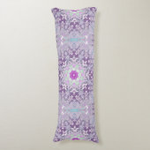 Boho chic Bohemian lila paarse mandala Lichaamskussen (Voorkant Verticaal)