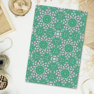 Boho chic Bohemian Patroon Smaragd Groen Tissuepapier