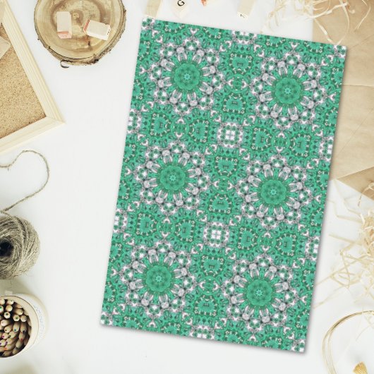 Boho chic Bohemian Patroon Smaragd Groen Tissuepapier