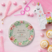 BOHO Chic Bohemian Rustic Floral Grey Barn Wood Papieren Bordje (Feest)