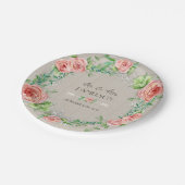 BOHO Chic Bohemian Rustic Floral Grey Barn Wood Papieren Bordje (Gekanteld)