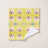 Boho Chic Bohemian Tribal Floral Chartreuse Green Bad Handdoek (Wasdoekje)