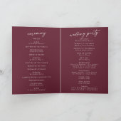 Boho chic bordeaux rood we doen gevouwen bruiloft programma (Binnen)