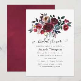 Boho Chic bordeauxrood & marineblauw bloemstuk Bru Kaart