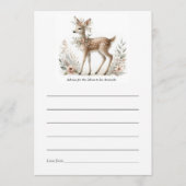 Boho Chic Bos Herten & Beer Babyshower Advieskaart (Voorkant)