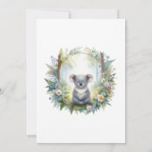 Boho Chic Bos Koala Babyfeestje Save The Date (Achterkant)