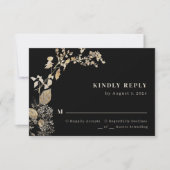 Boho Chic Botanical Foliage Leaves Wedding RSVP Kaartje (Voorkant)