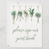 Boho Chic Botanical Greenery Gastenboek bord (Voorkant)