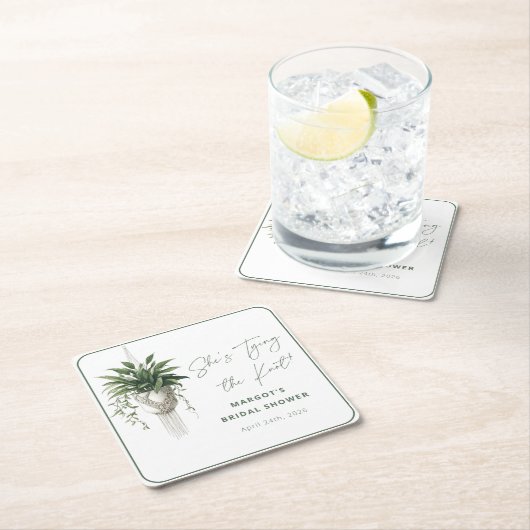 Boho Chic Botanical "Stropdas de knoop" Vrijgezell Kartonnen Onderzetters (Insitu)