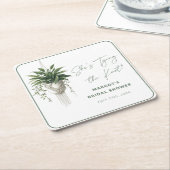 Boho Chic Botanical "Stropdas de knoop" Vrijgezell Kartonnen Onderzetters (Schuin)