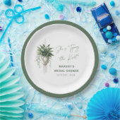 Boho Chic Botanical "Stropdas de knoop" Vrijgezell Papieren Bordje (Feest)