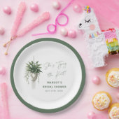 Boho Chic Botanical "Stropdas de knoop" Vrijgezell Papieren Bordje (Feest)