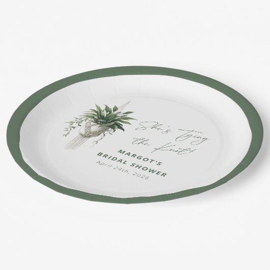 Boho Chic Botanical "Stropdas de knoop" Vrijgezell Papieren Bordje (Gekanteld)