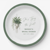 Boho Chic Botanical "Stropdas de knoop" Vrijgezell Papieren Bordje (Voorkant)