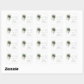 Boho Chic Botanical "Stropdas de knoop" Vrijgezell Vierkante Sticker (Vel)