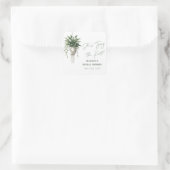 Boho Chic Botanical "Stropdas de knoop" Vrijgezell Vierkante Sticker (Tas)