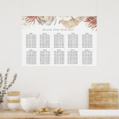 Boho-Chic Botanical Wedding Seating Chart Poster (Keuken)
