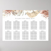 Boho-Chic Botanical Wedding Seating Chart Poster (Voorkant)