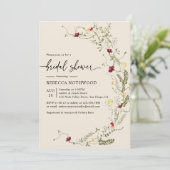 Boho Chic Botanical Wildflower Vrijgezellenfeest Kaart (Staand voorkant)