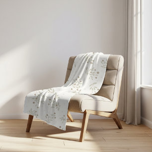 Boho Chic Botanisch Blad- en Bessenpatroon  Sherpa Deken