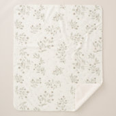 Boho Chic Botanisch Blad- en Bessenpatroon Sherpa Deken (Voorkant)