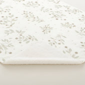Boho Chic Botanisch Blad- en Bessenpatroon Sherpa Deken (3/4)