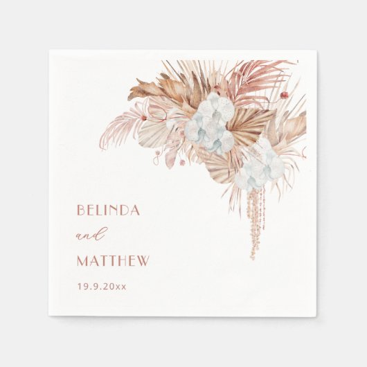 Boho Chic Botanisch | Trouwen Servet (Voorkant)