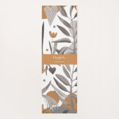 Boho Chic Botanische Bloemen Ontwerp met Naam Yogamat (Achterkant)