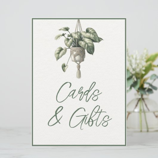 Boho Chic Botanische groen Kaarten & geschenken te (Staand voorkant)
