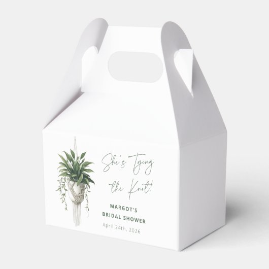 Boho Chic Botanische "Knoop de Kous" Bruidsdouche Bedankdoosjes (Voorkant Zijde)