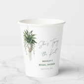 Boho Chic Botanische "Trouw met me" Bruidsdouche Papieren Bekers (Voorkant)