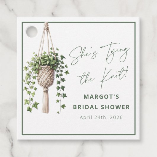 Boho Chic Botanische "Trouw met me" Bruidsmeisjest Bedankjes Labels (Voorkant)