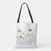 Boho Chic Botanische Wildflower Tote Bag (Achterkant)