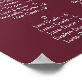 Boho Chic Bourgogne Rood Afbeelding Zitkaart Poster (Hoek)