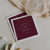 Boho Chic Bourgogne Rood Monogram Bruiloft servett Servet