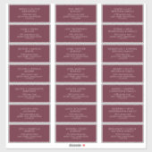 Boho Chic Bourgondië Rode Gast Adresetiketten Sticker (Vel)